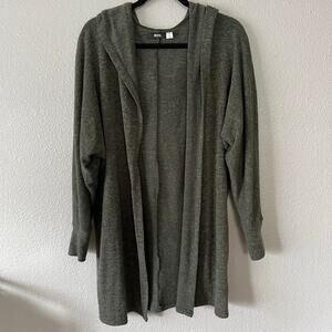 BDG Open Front Longline Womens Heather Green Dolman Long Sleeve Cardigan Med